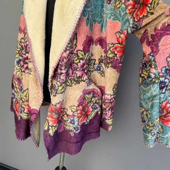 Johnny Was Ledona Sherpa jacket - B47121-6 - plush - cardigan - FLAWED - size S - Picture 8 of 12